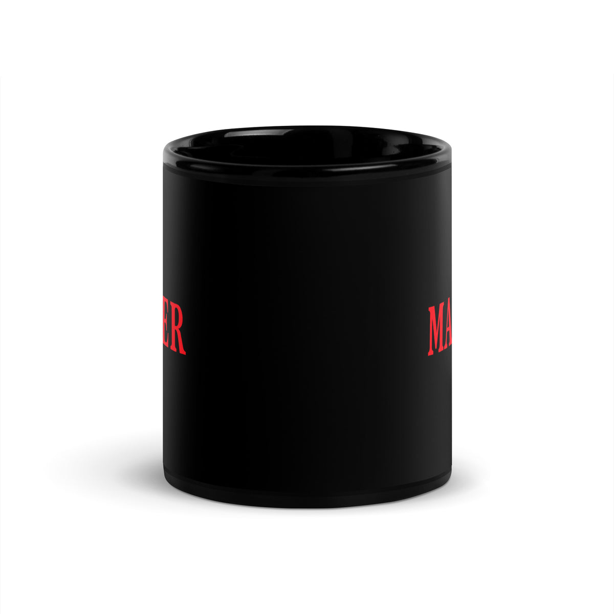 'MASTER' - Red On Black Glossy Mug