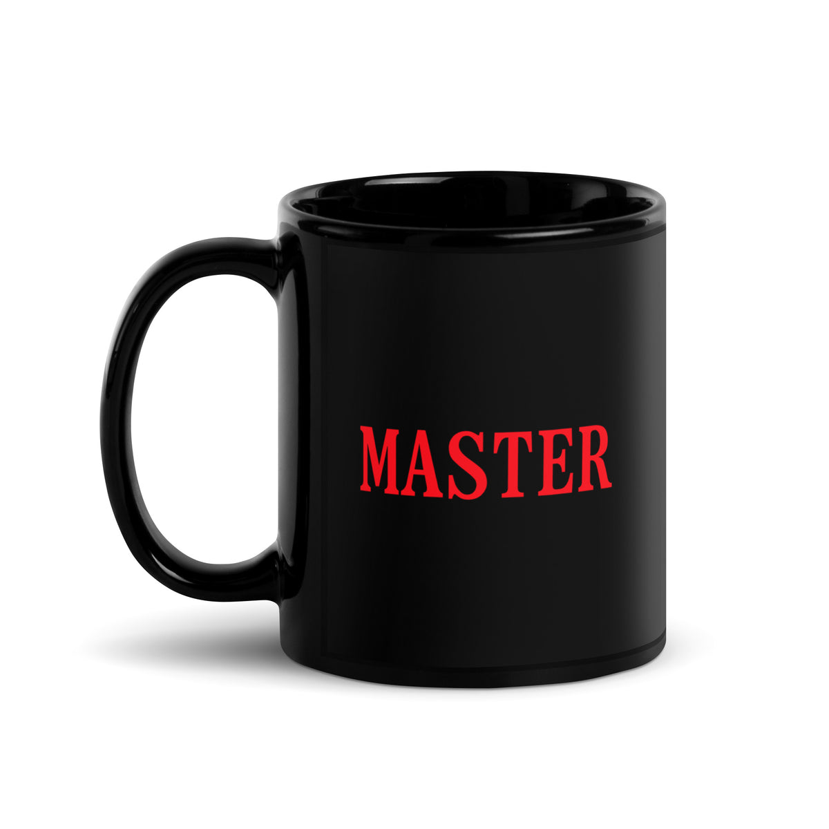 'MASTER' - Red On Black Glossy Mug