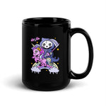 Death Rides A Unicorn - Black Glossy Mug