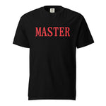 'MASTER' - Red On Black Heavyweight T-Shirt