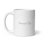 'Mummy's Boy' (Signature Edition) - White glossy mug (British Spelling)